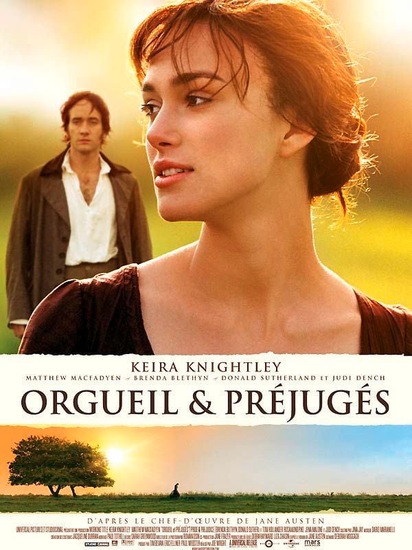 “Orgueil et préjugés”, affiche du film de Joe Wright.