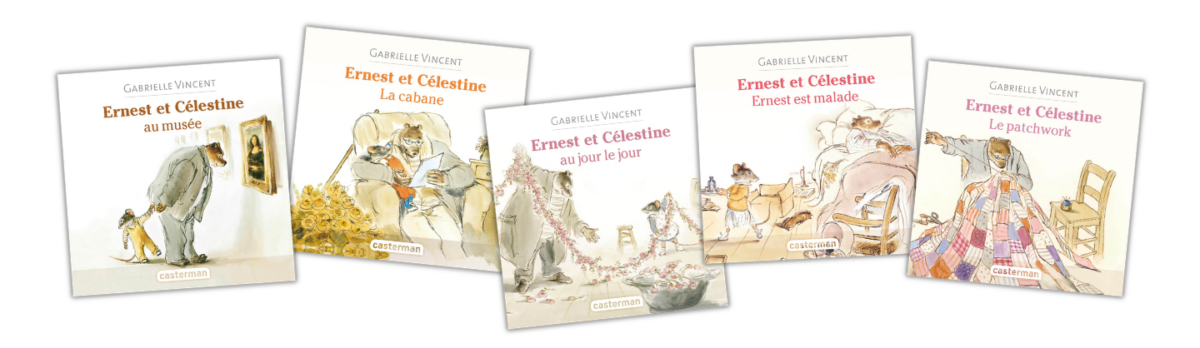 5 covers d'histoires audio d'Ernest et Célestine pour article BayaM
