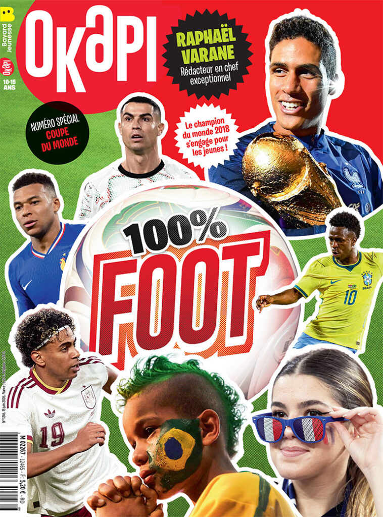 Couverture 100% Foot. Okapi n°1246, 15 juin 2026.