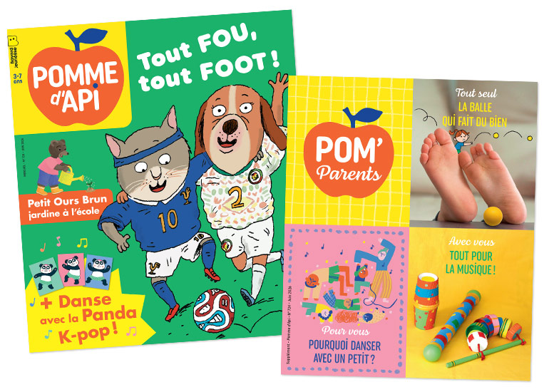 Couverture du magazine Pomme d'Api n°724 (juin 2026) et son supplément pour les parents.