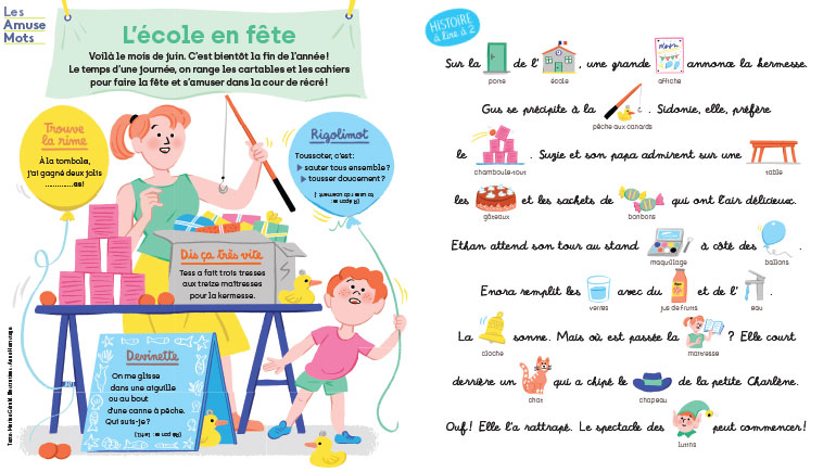 Histoire à lire à deux et petits jeux avec les mots, magazine Les Belles Histoires, juin 2026.