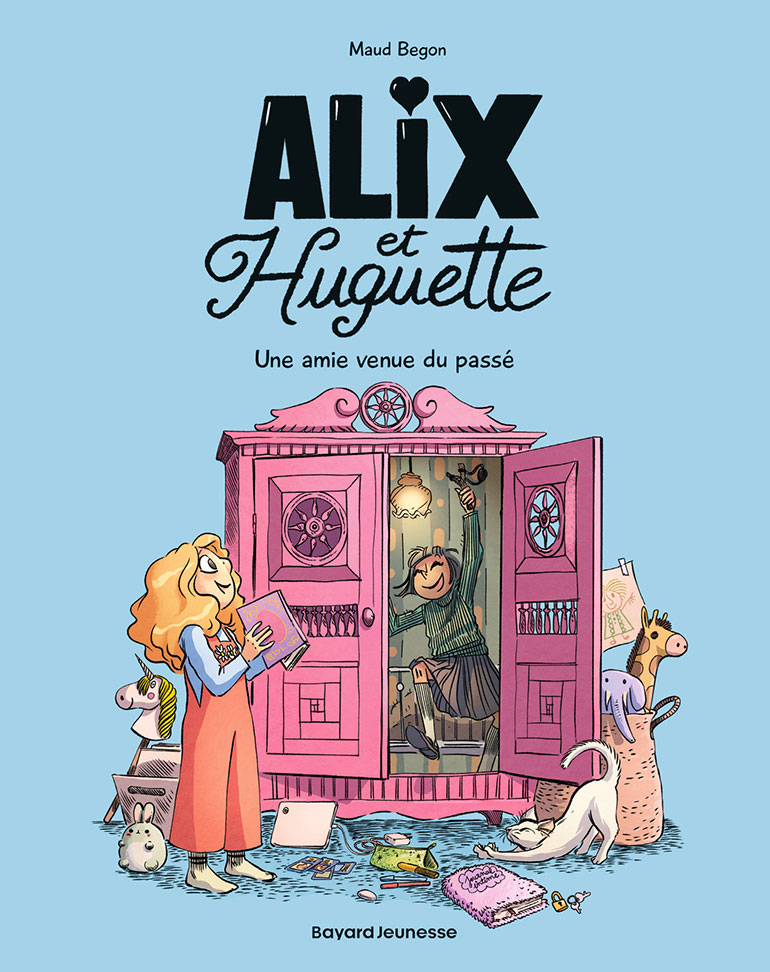 Alix et Huguette, une amie venue du passé, écrit et illustré par Maud Begon, éditions Bayard Jeunesse. Dès 7 ans.