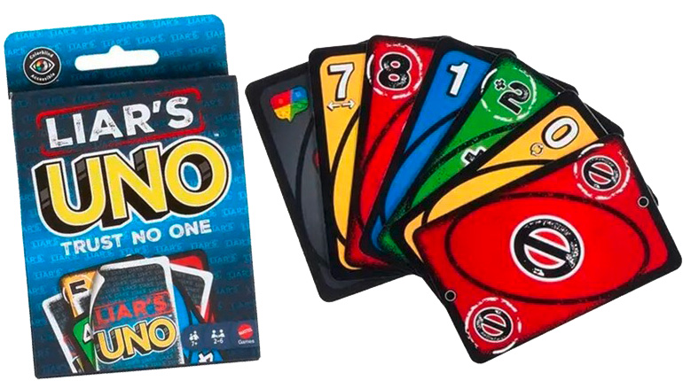 Liar’s Uno, un jeu pour 2 à 6 joueurs (éd. Mattel Games, dès 11,99 €).