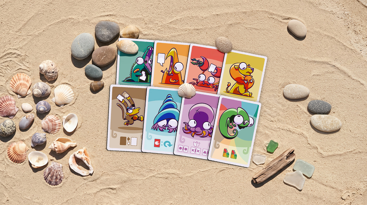 Jeu de cartes sur la plage.