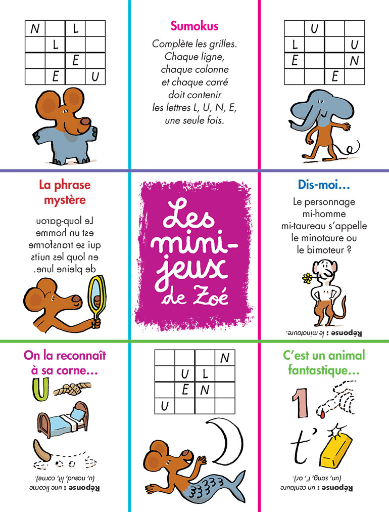 Jeux Mes premiers J'aime lire : Zoé et les animaux fantastiques.