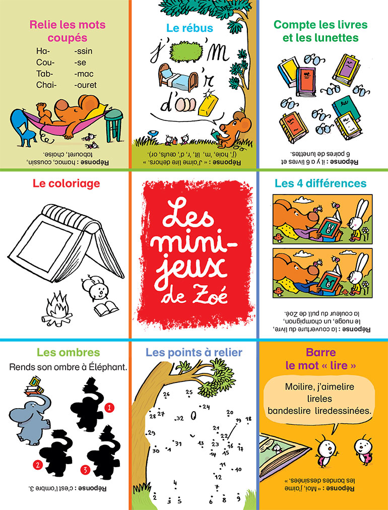 Jeux Mes premiers J'aime lire : Zoé aime lire dehors.