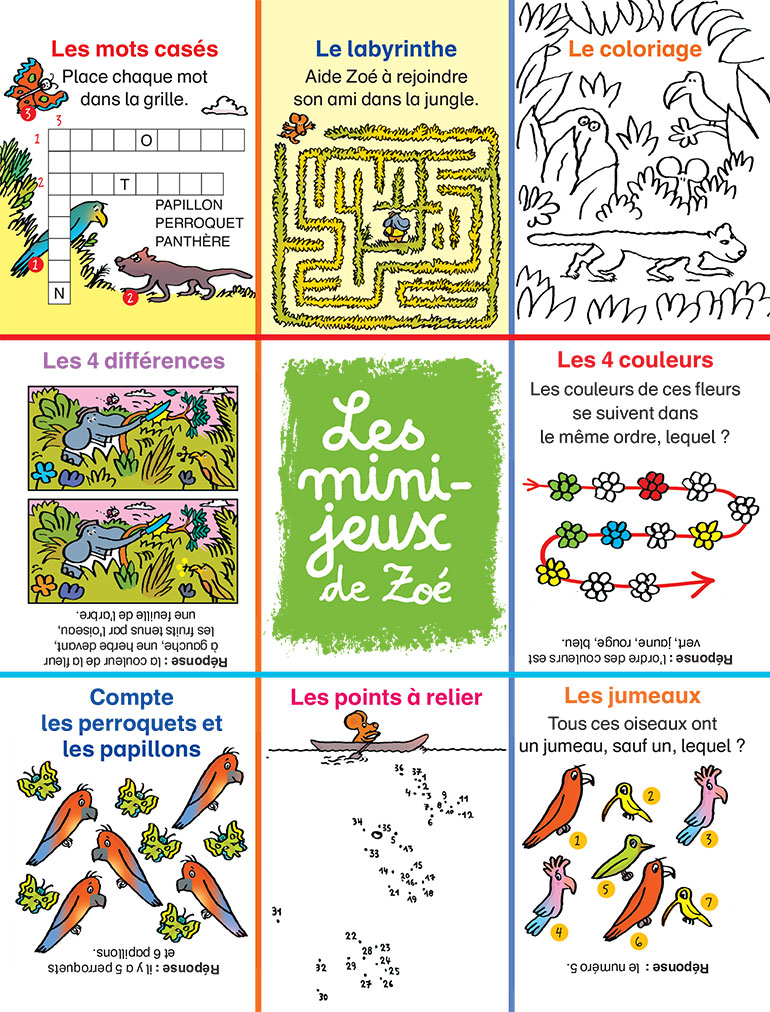 Jeux Mes premiers J'aime lire : Zoé et les oiseaux tropicaux.