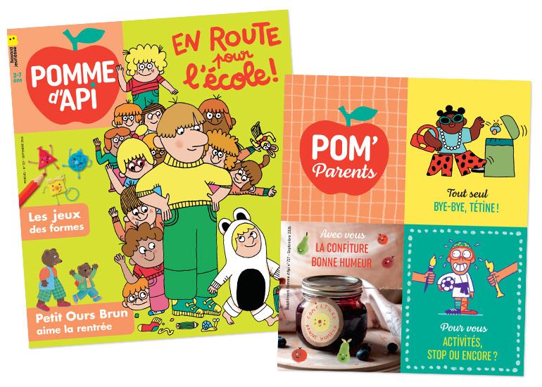 Couverture du magazine Pomme d'Api n°727 (septembre 2026) et son supplément pour les parents.