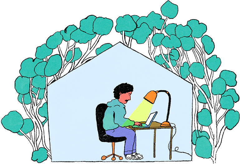 Illustration : un environnement de travail serein, rangé, neutre et avec uniquement le matériel nécessaire. Moins il y a de tentations, mieux le cerveau peut se concentrer.