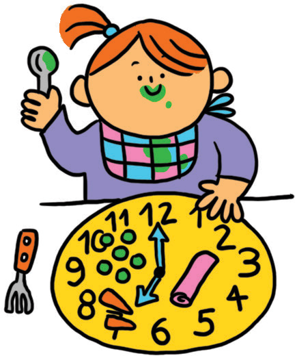 Illustration : reprendre le rythme avant la rentrée, une petite fille mange son repas du soir.