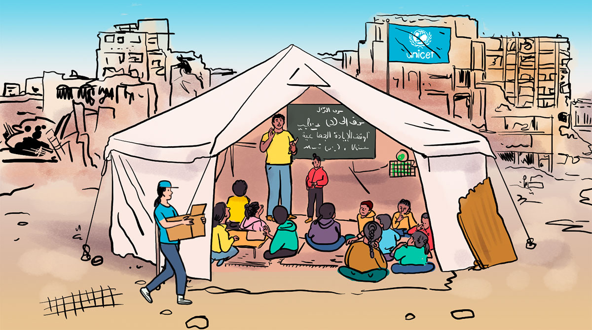© Nikol. Salut l’info ! # 18 septembre 2026 : "L'école malgré la guerre"