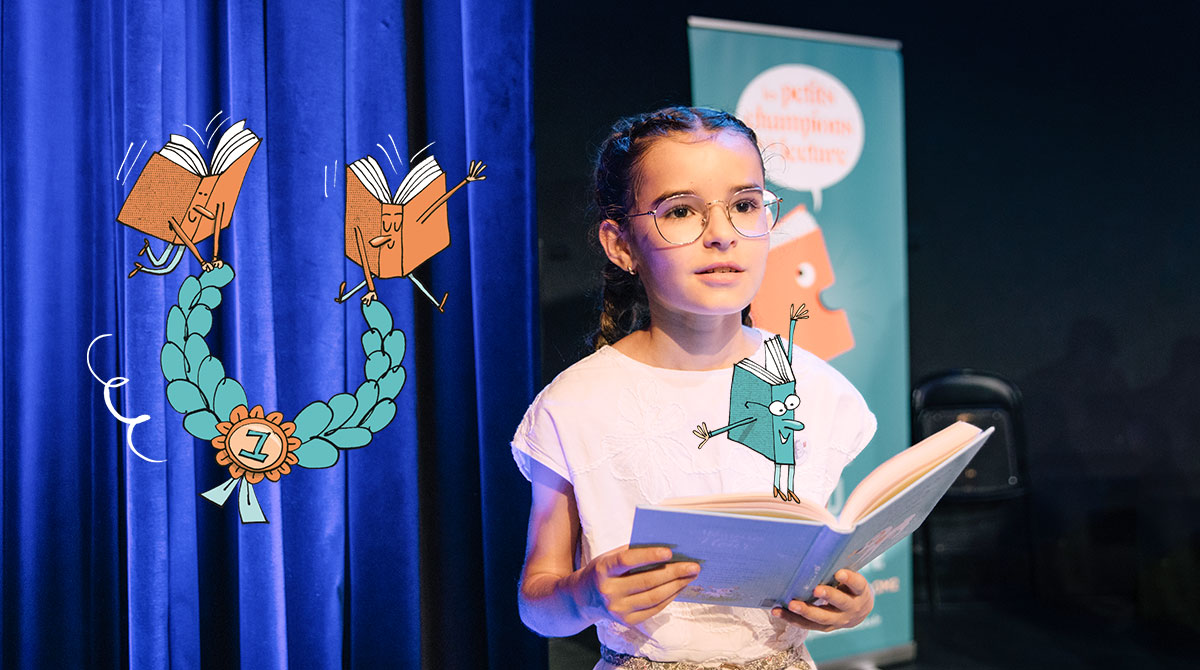 Photo de Yaëlle qui a remporté la finale des Petits champions de la lecture, un concours national de lecture à voix haute.