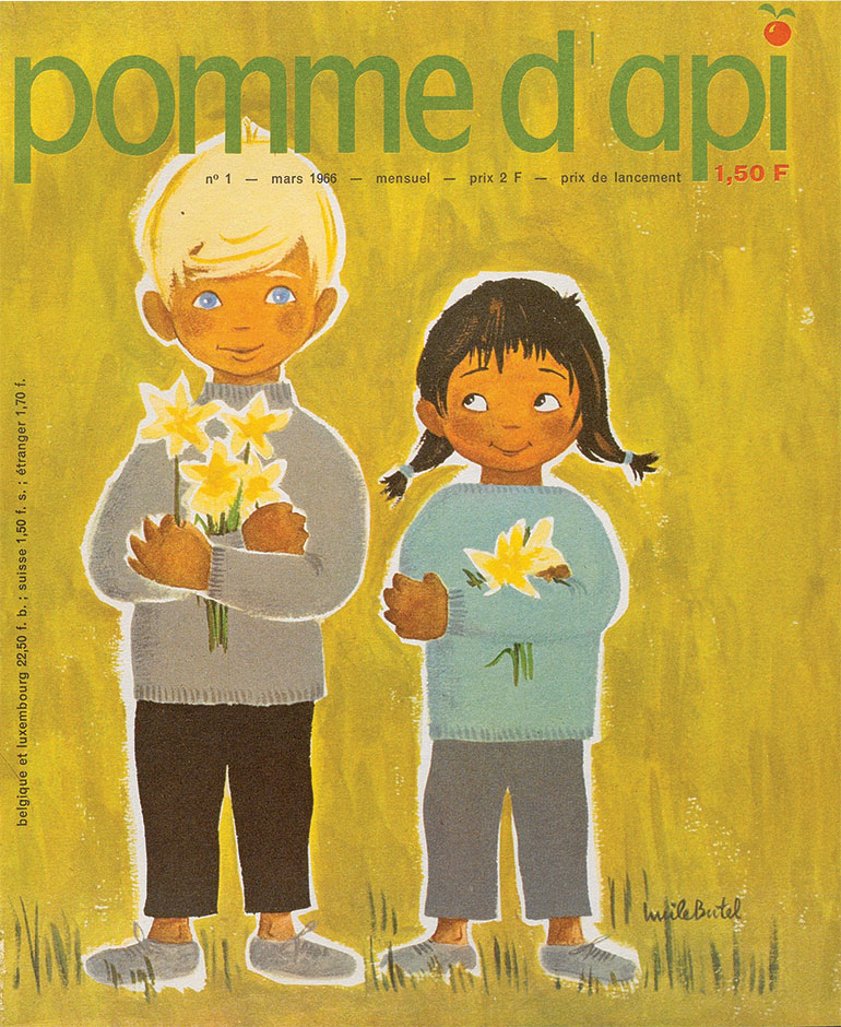 Couverture du Pomme d'Api n°1, 1966. Pomme d'Api : 60 ans de révolution dans la presse enfantine.