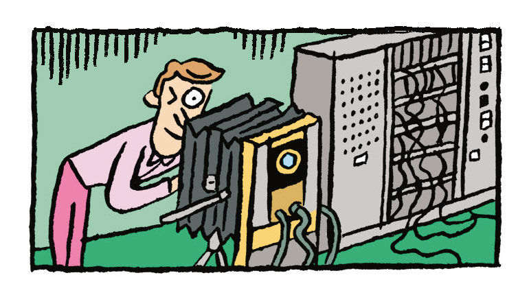 L’une des premières IA date de 1957 : le Perceptron. Grâce à une caméra, un ordinateur et plein de fils électriques, il reconnaissait des formes sur un papier.