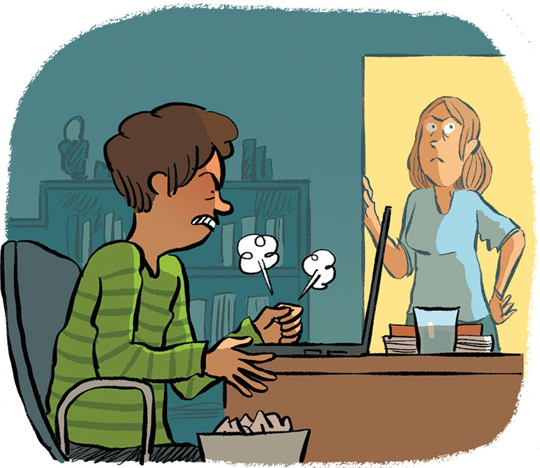 "Trop de devoirs ? Même pas peur !", article extrait du magazine Okapi n° 1252, 15 octobre 2026. Illustrations : Guillaume Long.