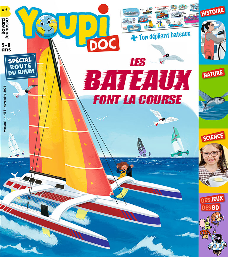 Youpi Doc n°458, novembre 2026. Les bateaux font la course.